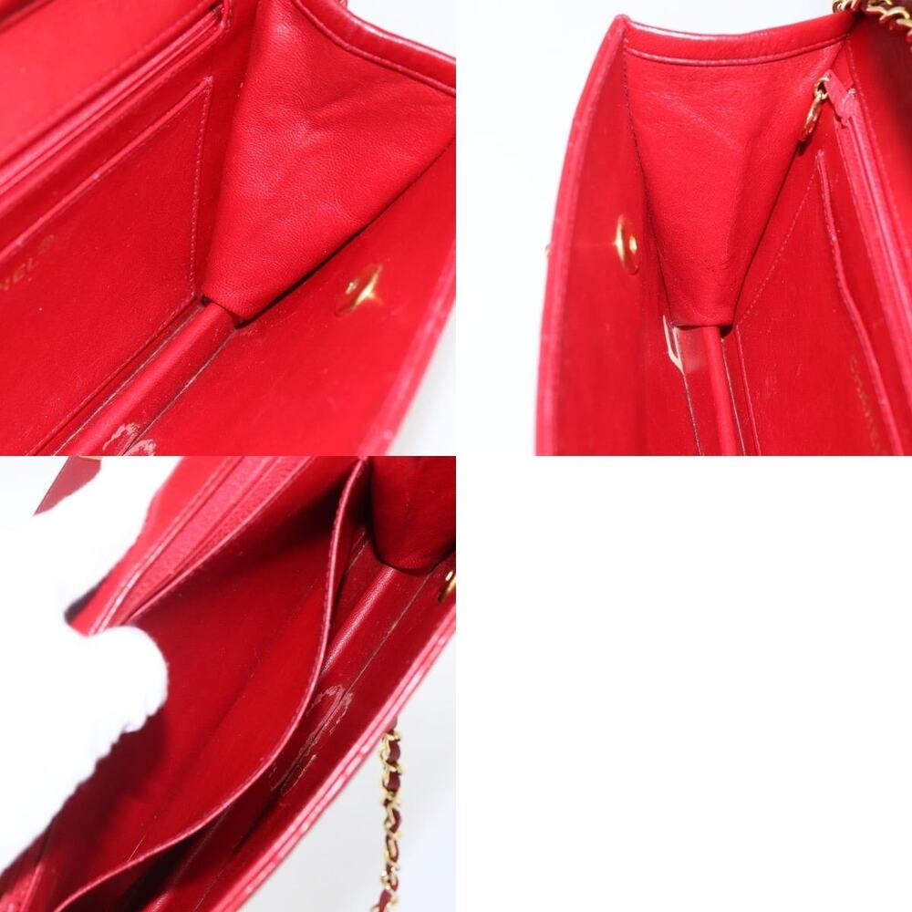 Chanel Matelasse 23 Double Turn Lock Chain Bag Lamb Skin Red CC Shoulder Bag - Picture 8 of 8